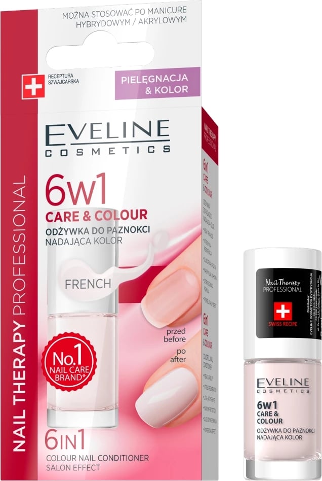 Llak për thonj Eveline Cosmetics Care&Colour 6n1 French Color 5ml