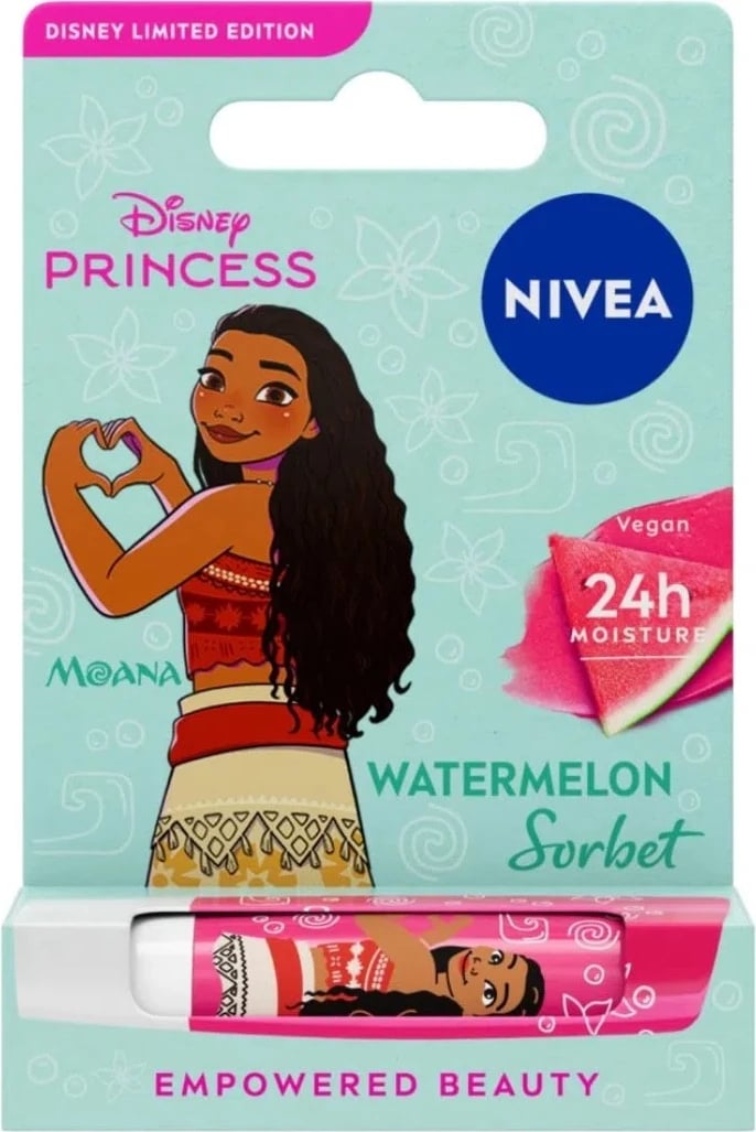 Balsam për buzë Nivea Disney Limited Edition Watermelon Sorbet për femra, 4.8g