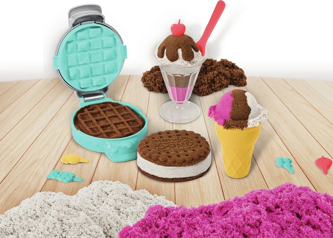Set lodrash Kinetic Sand Scents, Ice Cream Treats, për fëmijë, Rozë