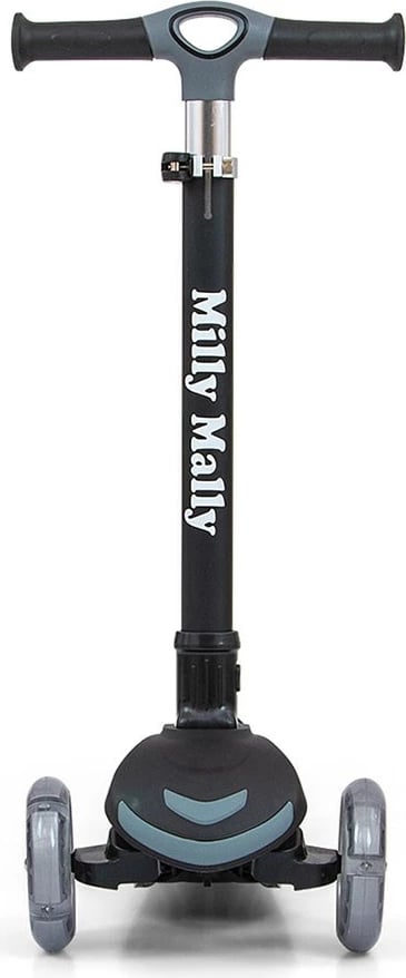 Trotinetë, Milly Mally Boogie, 3 rrota me drita, doreza të buta, timon i rregullueshëm 3 nivele, deri 50 kg, e zezë