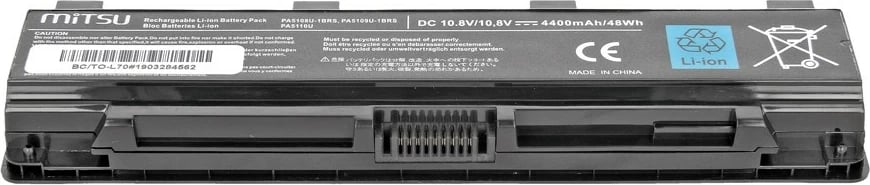 Bateri laptop Mitsu BC/TO-L70 për Toshiba C50, C55, C70, L70, 4400 mAh, 6 qeliza