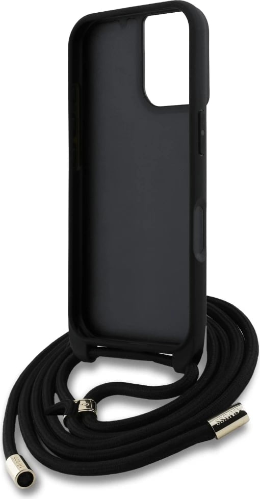 Mbështjellës Guess 4G Big Logo Cord Stap Crossbody për iPhone 16 Plus, Kafe
