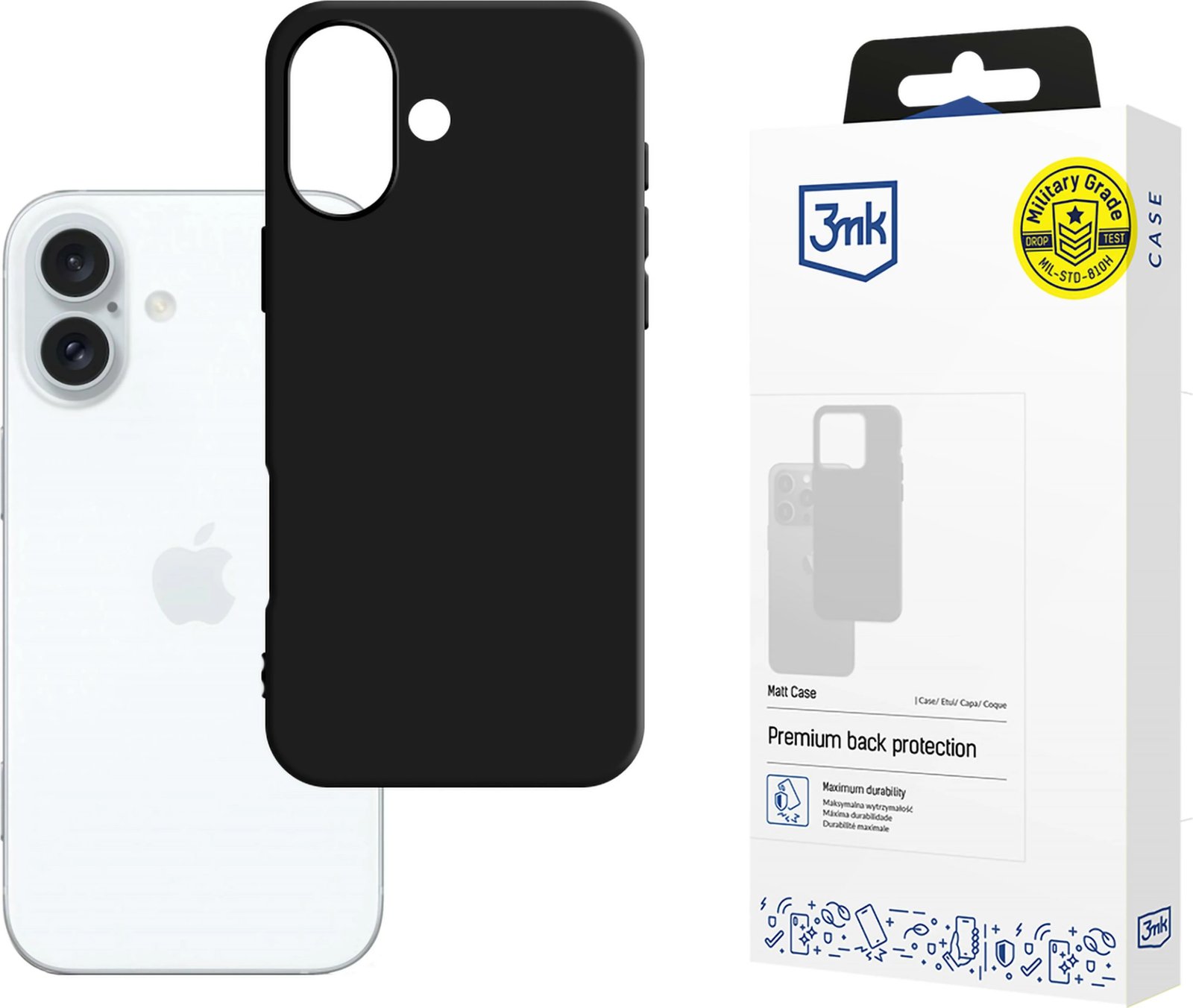 Mbështjellës 3mk Matt Case me MagSafe për iPhone 16, zi