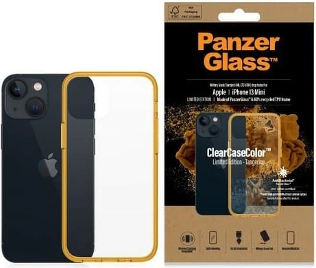 Mbështjellës PanzerGlass ClearCase për iPhone 13 Mini, Transparent/Verdhë