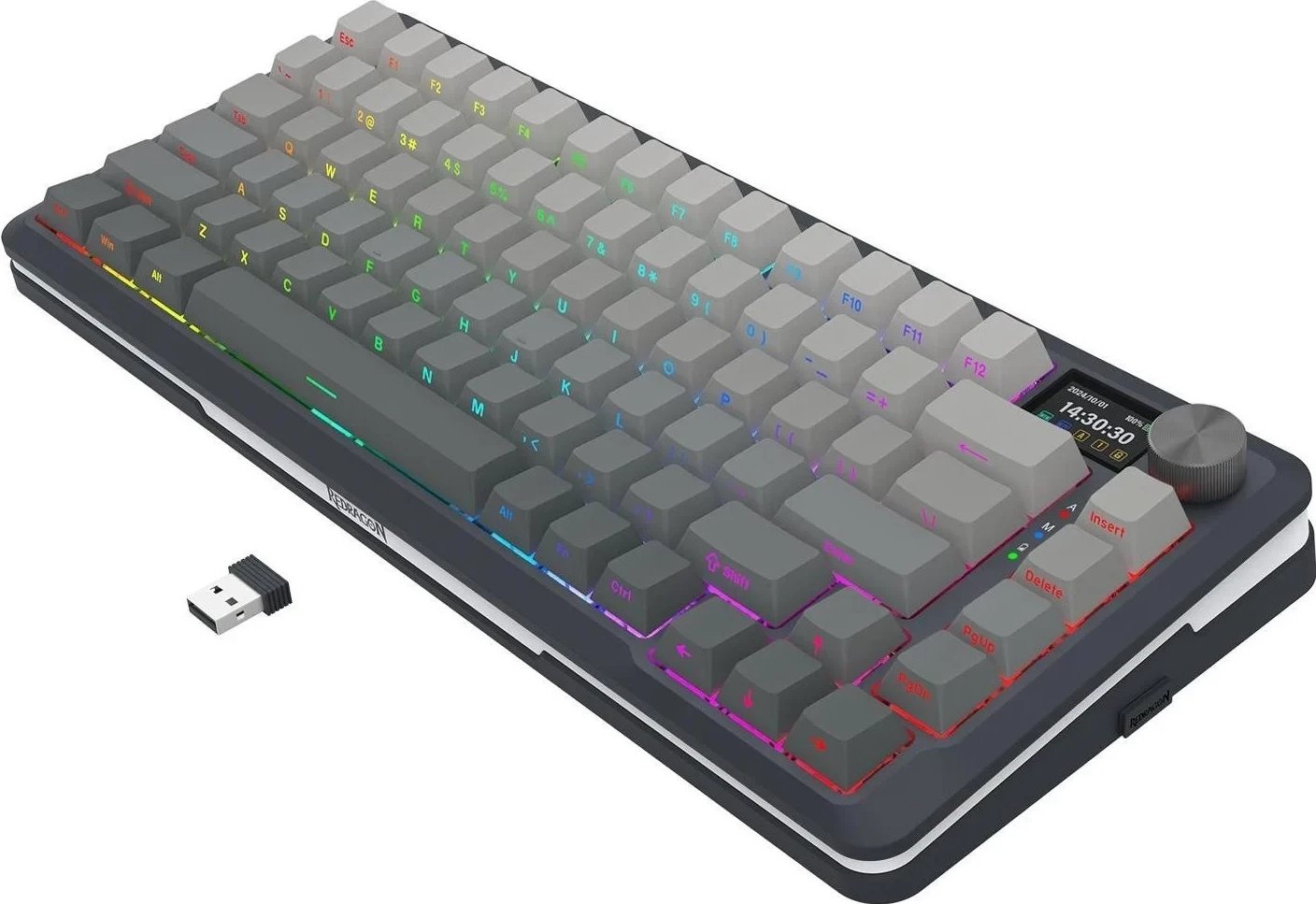 Tastierë Redragon K708GG-RGB-PRO Flekact, RGB, mekanike, gri