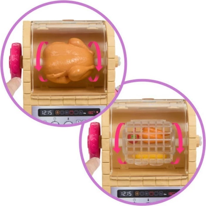 Set lodrash kuzhine me kukull, Barbie Teresa (Mattel) JCT06, kuzhinë me 20+ aksesorë, biskota me ndryshim ngjyrash