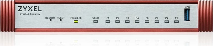 Firewall Zyxel USG FLEX 100 H Series USGFLEX100H-EU0102F, 8 porta Gigabit, VPN, i bardhë/kuq