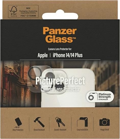 Mbrojtës kamerë PanzerGlass për iPhone 14 / 14 Plus, xham i temperuar