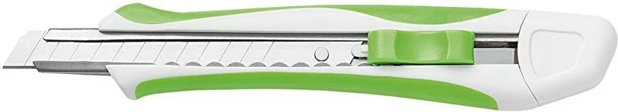 Thikë prerëse WEDO Soft 9 mm Comfortline, 2 tehe, bardhë/gjelbër