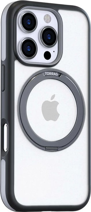 Mbështjellës Torras Ostand R Fusion për iPhone 16 Pro, i zi