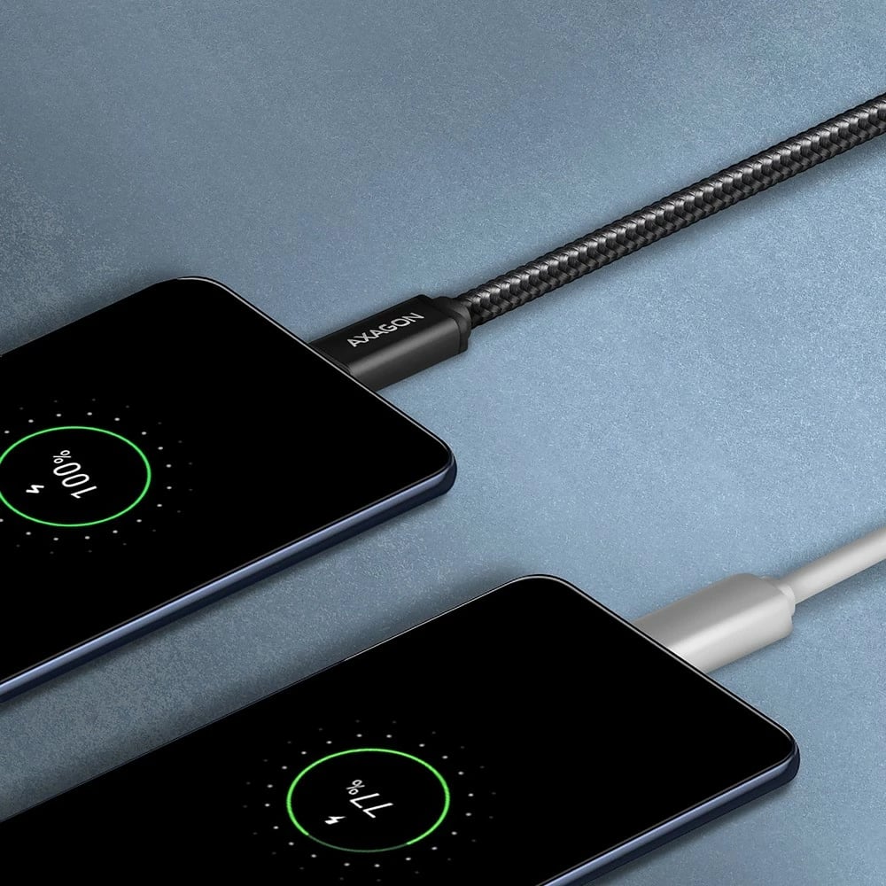 Kabllo Micro USB AXAGON BUMM-AM15AB, 1.5m, USB 2.0, 2.4A, e zezë