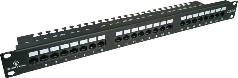Patch panel ALANTEC PK001, CAT 6, 24 porta, 1U, i zi