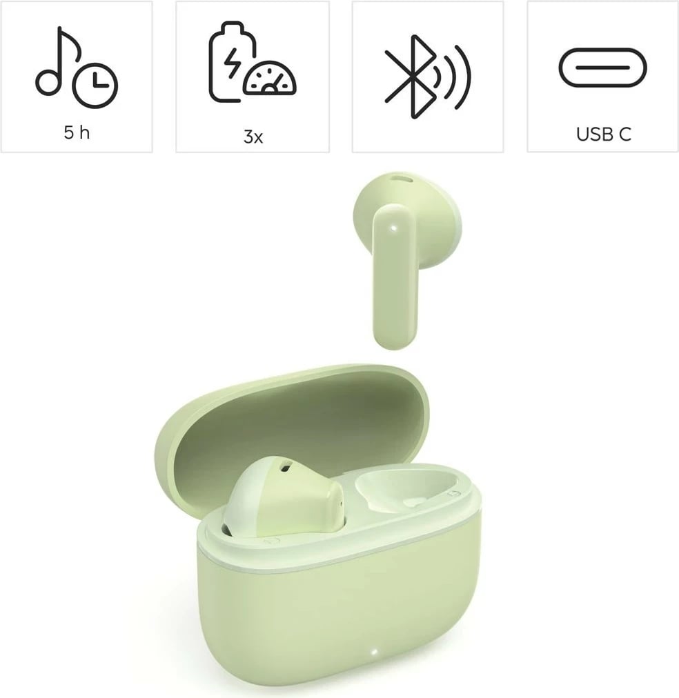 Kufje Hama True Wireless Freedom Light II, Bluetooth 5.3, jeshile
