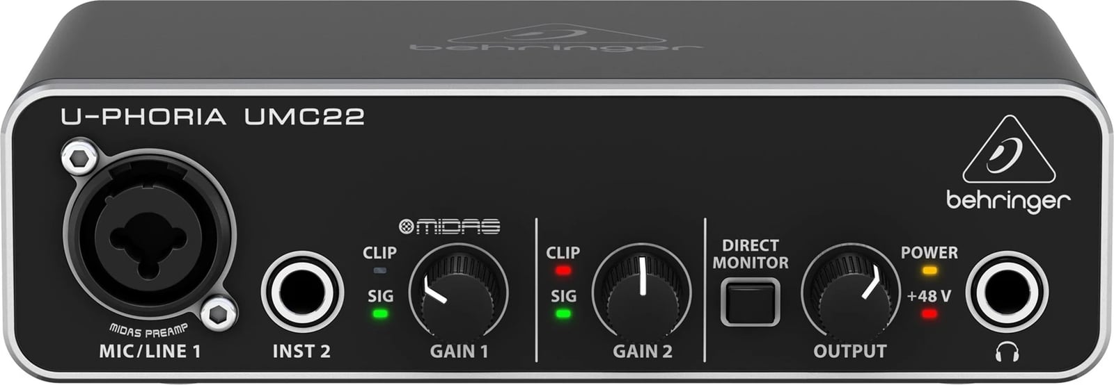 Audio interface Behringer UMC22, e zezë Audio interface Behringer UMC22, e zezë