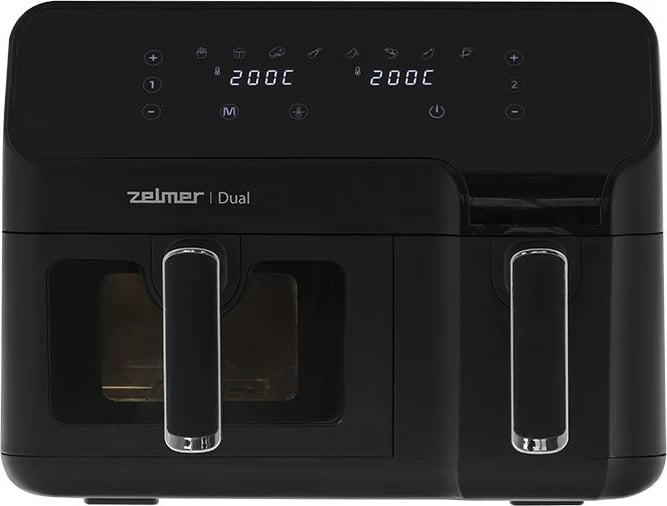 Fritezë ajri Zelmer ZAF 9000, 5.5 l + 3.5 l, 2700 W, e zezë