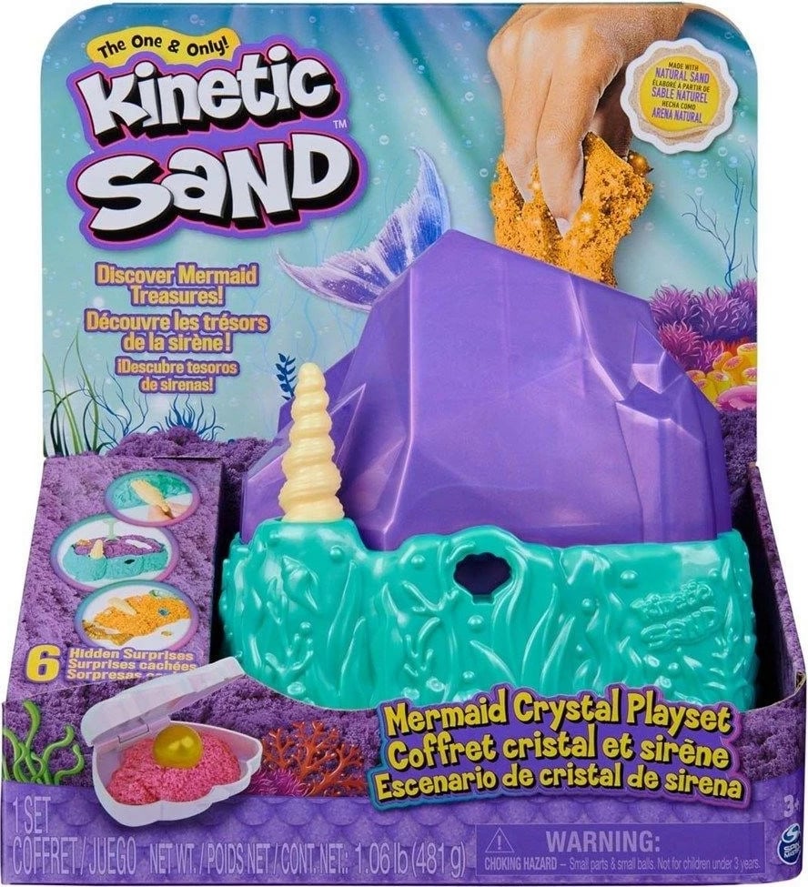 Set Kinetic Sand Mermaid 6064333, Ngjyrë e purpurt dhe turquoise