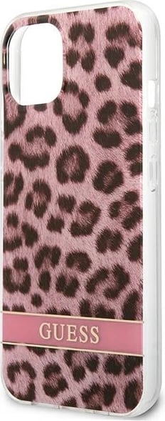 Mbështjellës Guess Leopard për iPhone 13 mini 5.4", Rozë