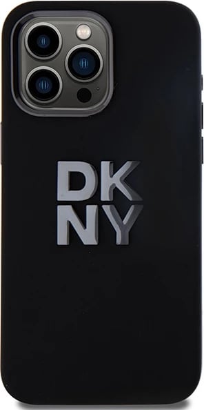 Mbështjellës DKNY Liquid Silicone Metal Logo për iPhone 15 Pro Max, i zi