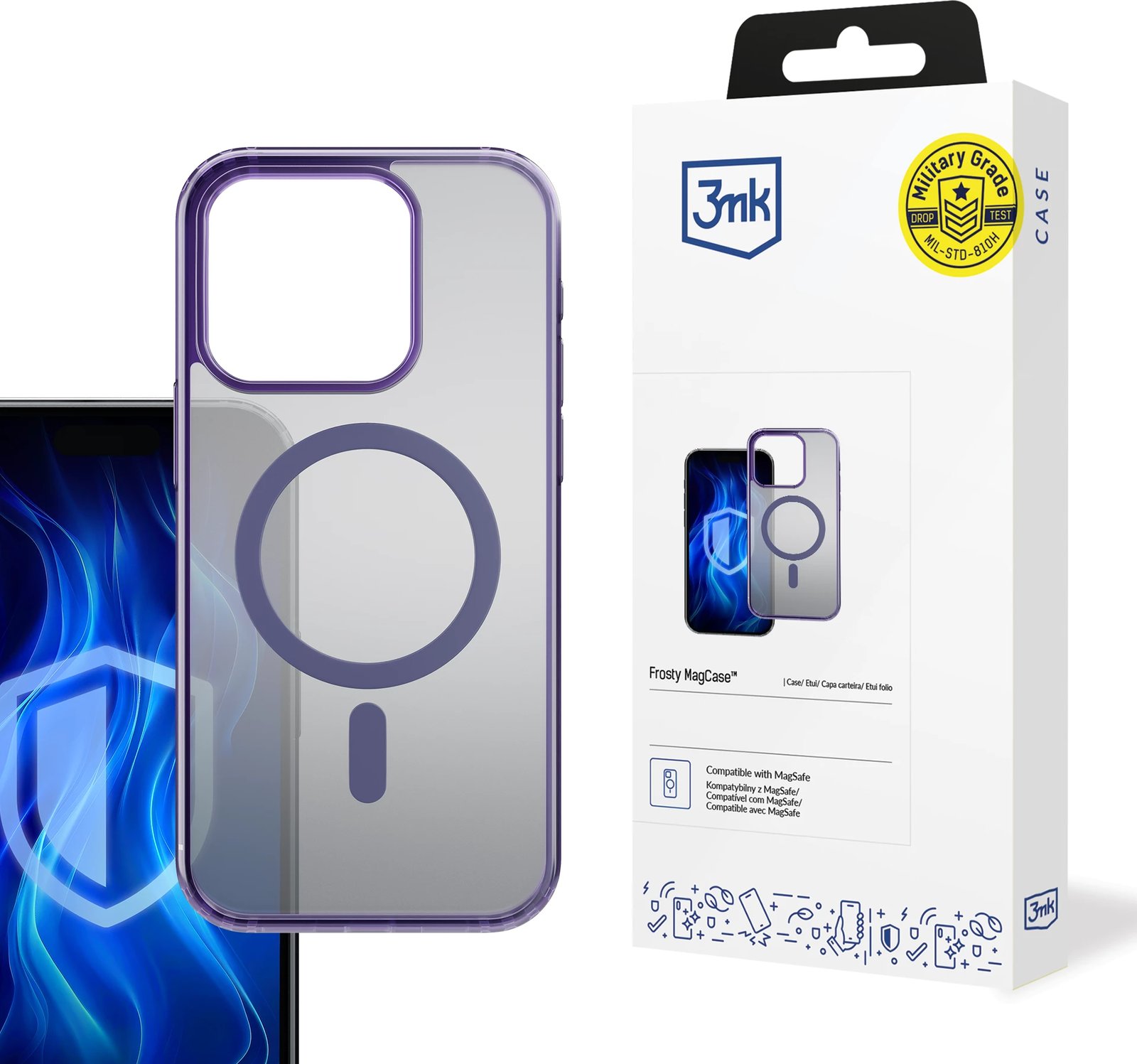 Mbështjellës 3mk Frosty MagCase për iPhone 16 Pro, vjollcë