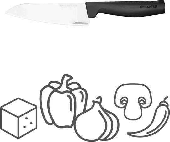 Thikë kuzhine Fiskars 1051749, Chef's knife, çelik inox, dorezë plastike, e zezë