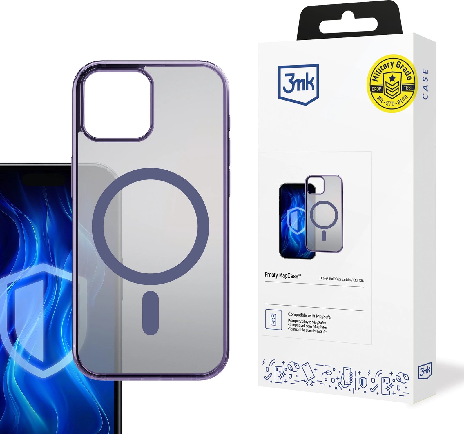 Mbështjellës 3mk Frosty MagCase për iPhone 12/12 Pro, Violet
