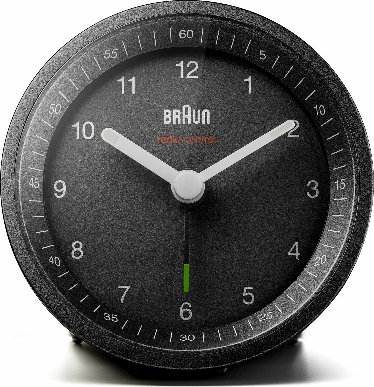 Alarm Braun BC07, quartz, analog, zi, backlight verdhë