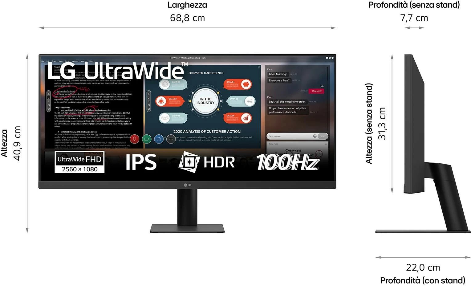 Monitor LG 29U511A-B UltraWide, 29 inç, IPS, 2560x1080, HDR, 100Hz, zi