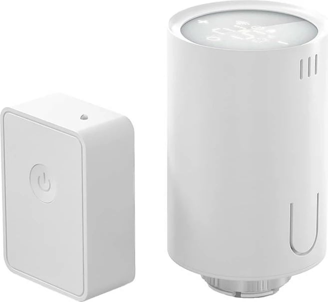 Valvul termostatike e mençur Meross MTS150HHK Starter Kit, me hub, e bardhë