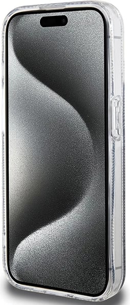 Mbështjellës Guess IML GCube MagSafe për iPhone 15 Pro Max, i zi