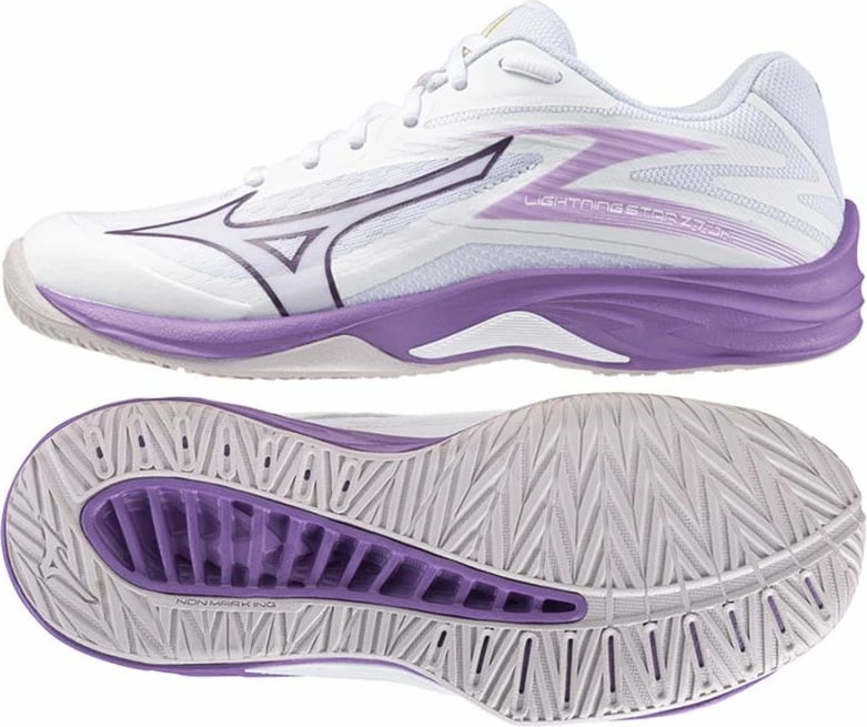 Atlete për fëmijë Mizuno, të bardha dhe vjollcë