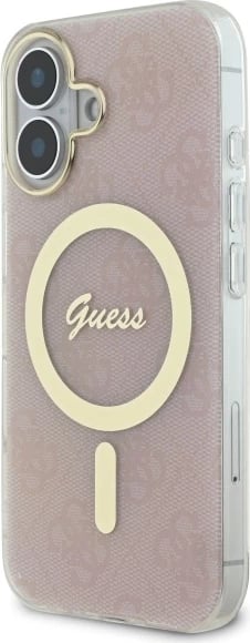 Mbështjellës Guess IML 4G MagSafe për iPhone 16, Rozë