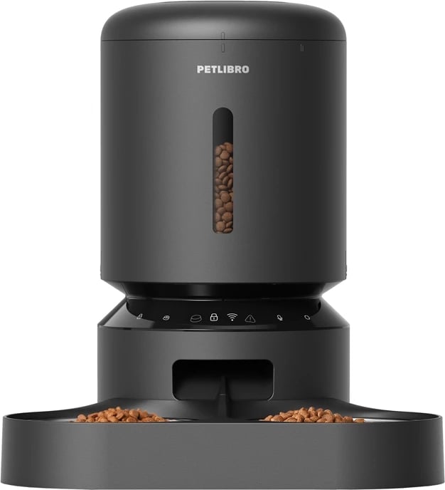 Shpërndarës ushqimi për kafshë Petlibro Granary PL-AF103-36B, 5L, i zi, me dy tasa, Wifi