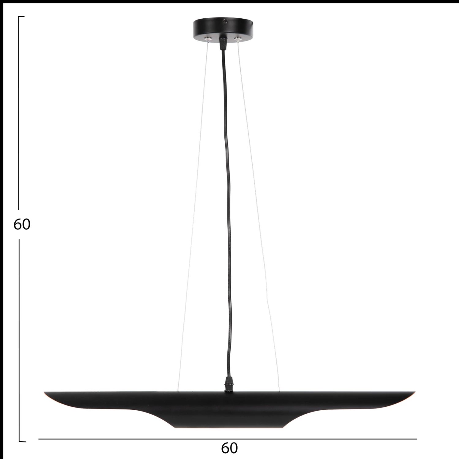 Llambë varëse tavani FH4172, metal i zi, tub-2 llamba, Φ6x60H cm