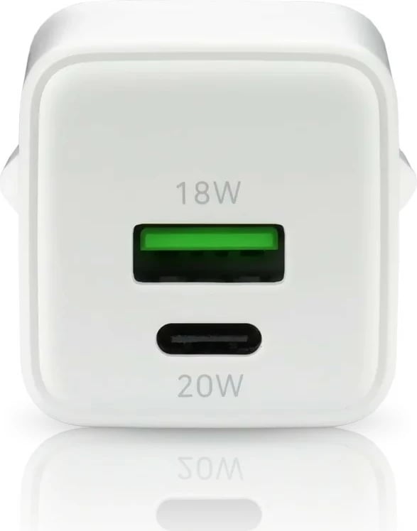 Adapter energjie GaN everActive SC-330Q, 20W, 1x USB, 1x USB-C, Bardhë