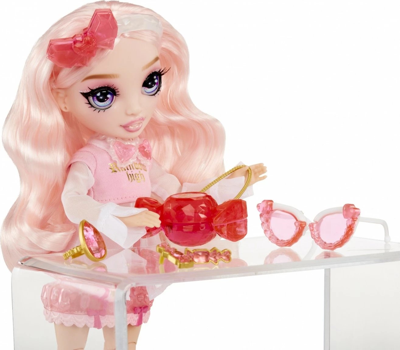 Set lodrash Rainbow High Creative Crystals, Bella, me aksesorë personalizueshëm, për vajza