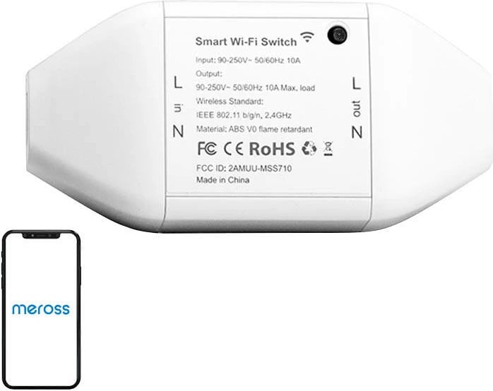Switch smart Wi-Fi Meross MSS710HK, HomeKit, i bardhë