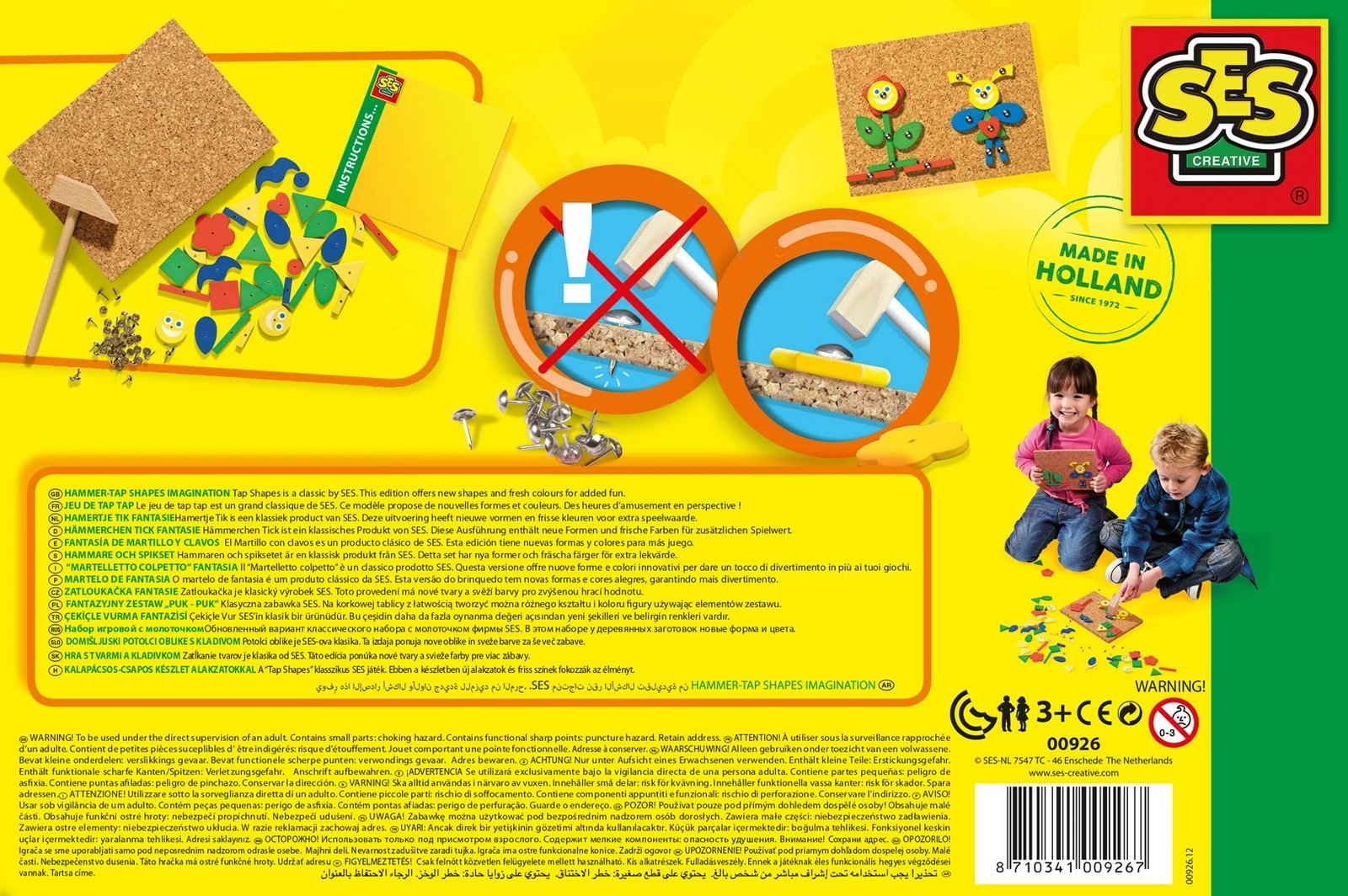 Set kreativ SES Creative Hammer tic fantasy, shumëngjyrësh, për fëmijë 3-6 vjeç