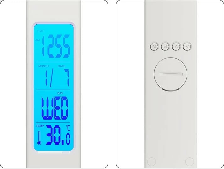 Llambë tavoline Media-Tech MT222 me karikues wireless, LED display, Bardhë