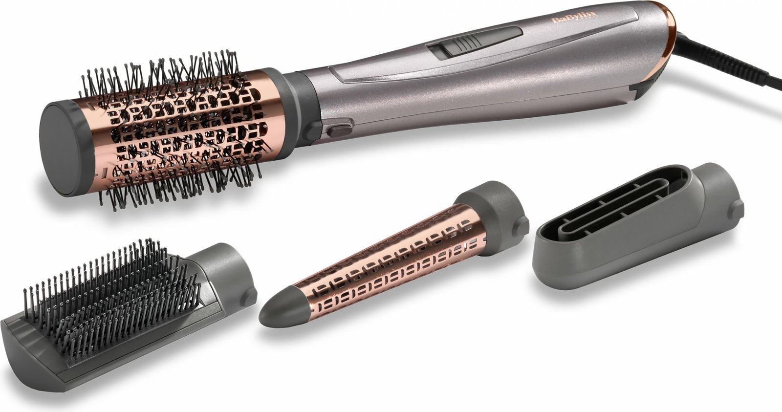 Furçë elektrike BaByliss AS136E Air Style 1000 me jone, 1000W, gri/rozë