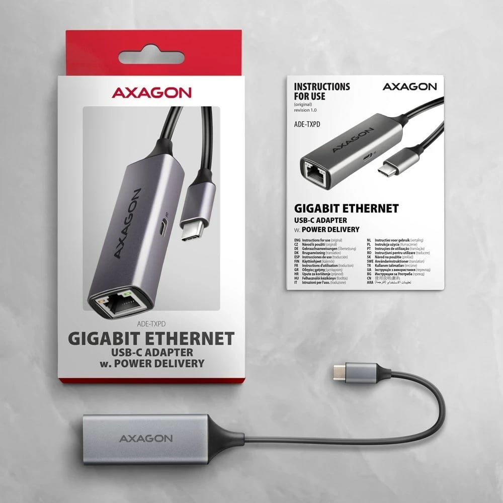 Adapter rrjeti AXAGON ADE-TXPD, Ethernet 1000 Mbit/s, Gri