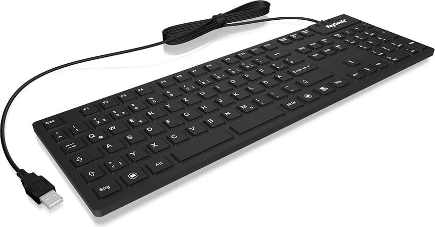 Tastierë KeySonic KSK-8030IN, full-size, USB, QWERTY, e zezë, industriale, IP68