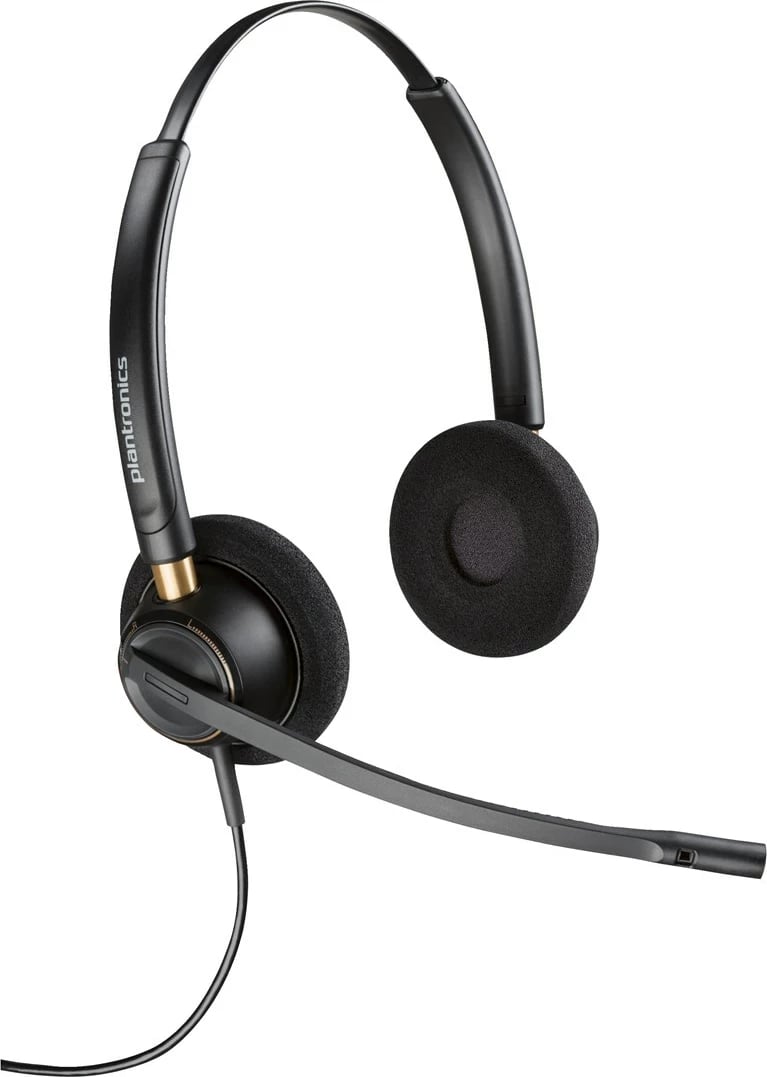 Kufje POLY EncorePro 520 me dy anë, me mikrofon boom, Quick Disconnect, e zezë