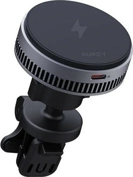 Mbajtës dhe karikues wireless AUKEY MagFusion Dash Pro MagSafe, për veturë, i zi
