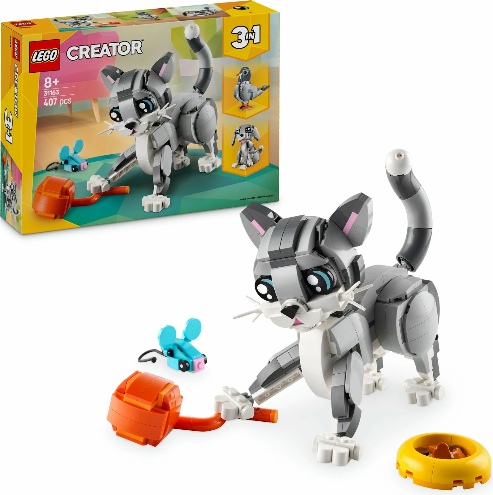 Set ndërtimi LEGO Creator Graue Katze 31163, multikolor