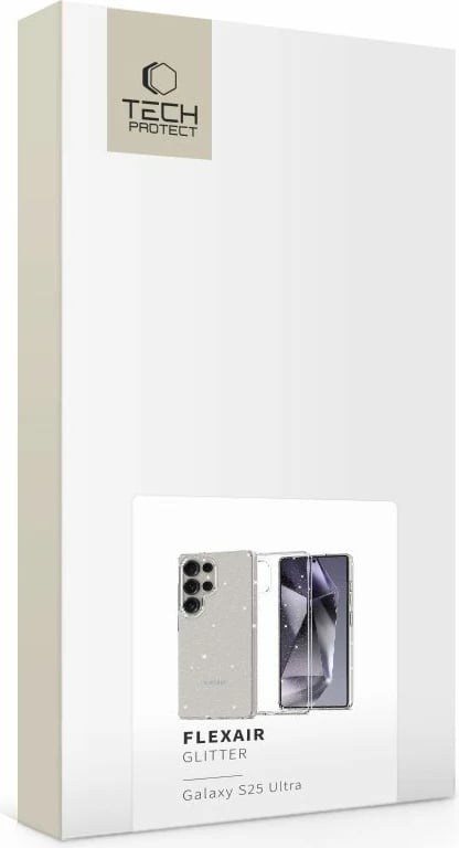 Mbështjellës Tech-Protect FlexAir për Samsung Galaxy S25 Ultra, Transparent me shkëlqim