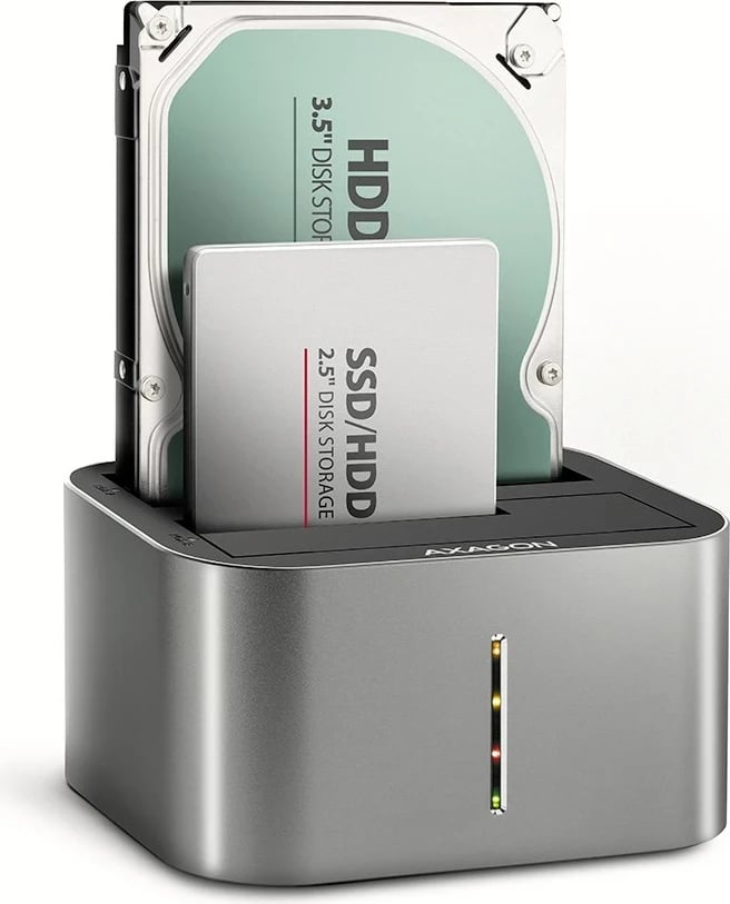 Dock Station AXAGON ADSA-DC, USB3.2 Gen1, 2x SATA 6G, Gri