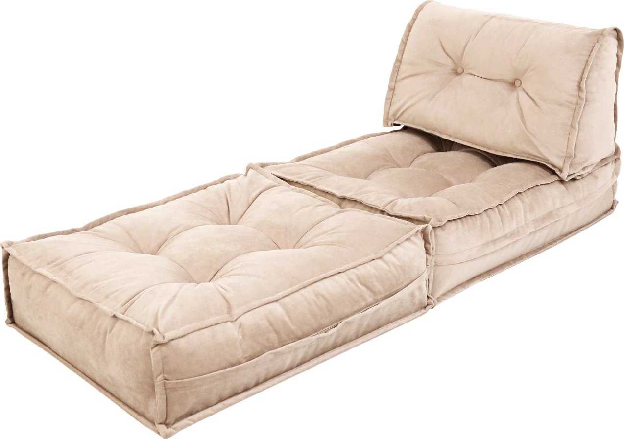 Krevat-karrige një vendës, Atelier del Sofa, kadife bezhë