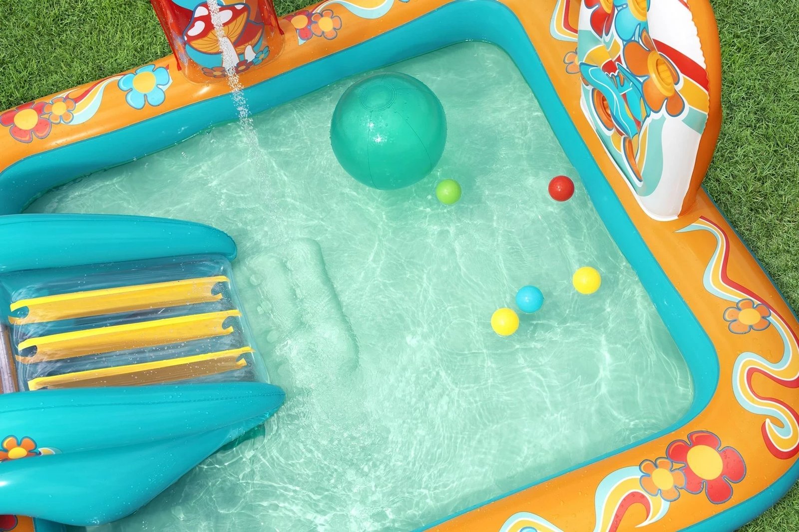 Qendër loje dhe pishinë fryrëse Bestway Retro Groove për fëmijë, 1.93 m x 1.52 m x 74 cm, shumëngjyrëshe Qendër loje dhe pishinë fryrëse Bestway Retro Groove për fëmijë, 1.93 m x 1.52 m x 74 cm, shumëngjyrëshe