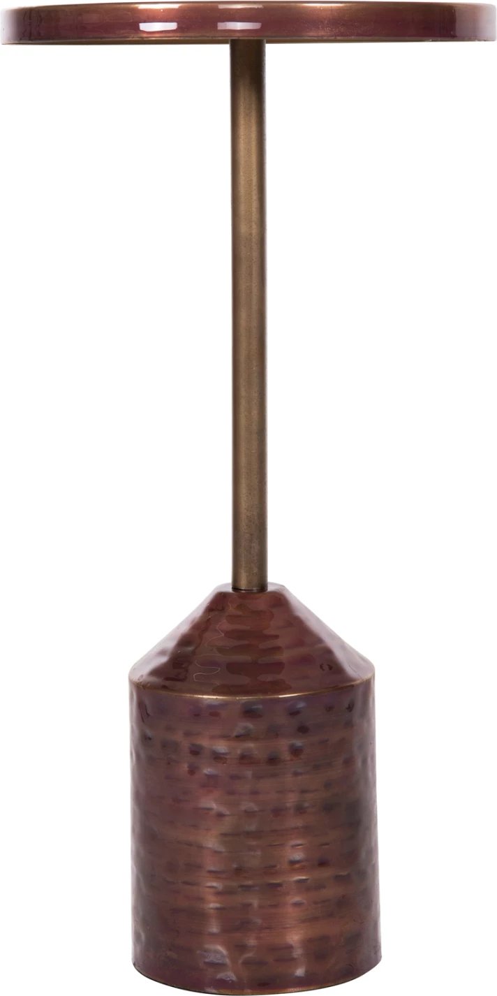 Tavolinë anësore Bombay FH4251.06 metalike, ngjyrë bakri, Φ25.5x51.5H cm