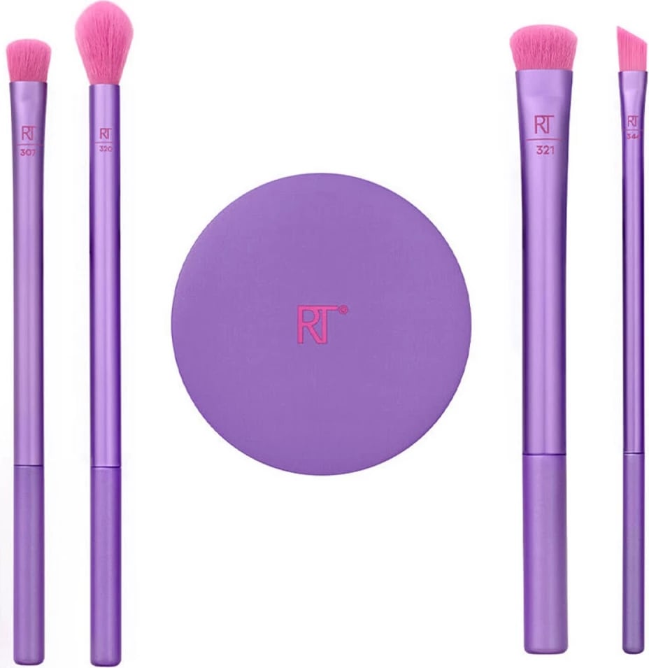 Set brushash për sy Real Techniques Afterglow I Don't Crease Eyeshadow Brush Set për femra, 4 copë